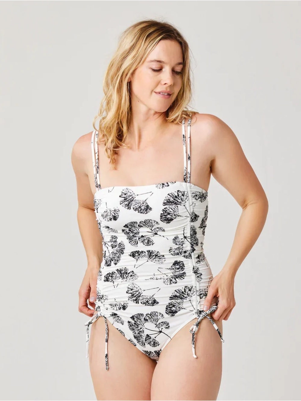 NWT Carve Designs Women's Jessa One Piece Swimsuit In Cloud Ginkgo Size Small